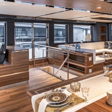 33 ATRAVERSIA – VisionF E-Cat 80 Catamaran Charter main saloon 8